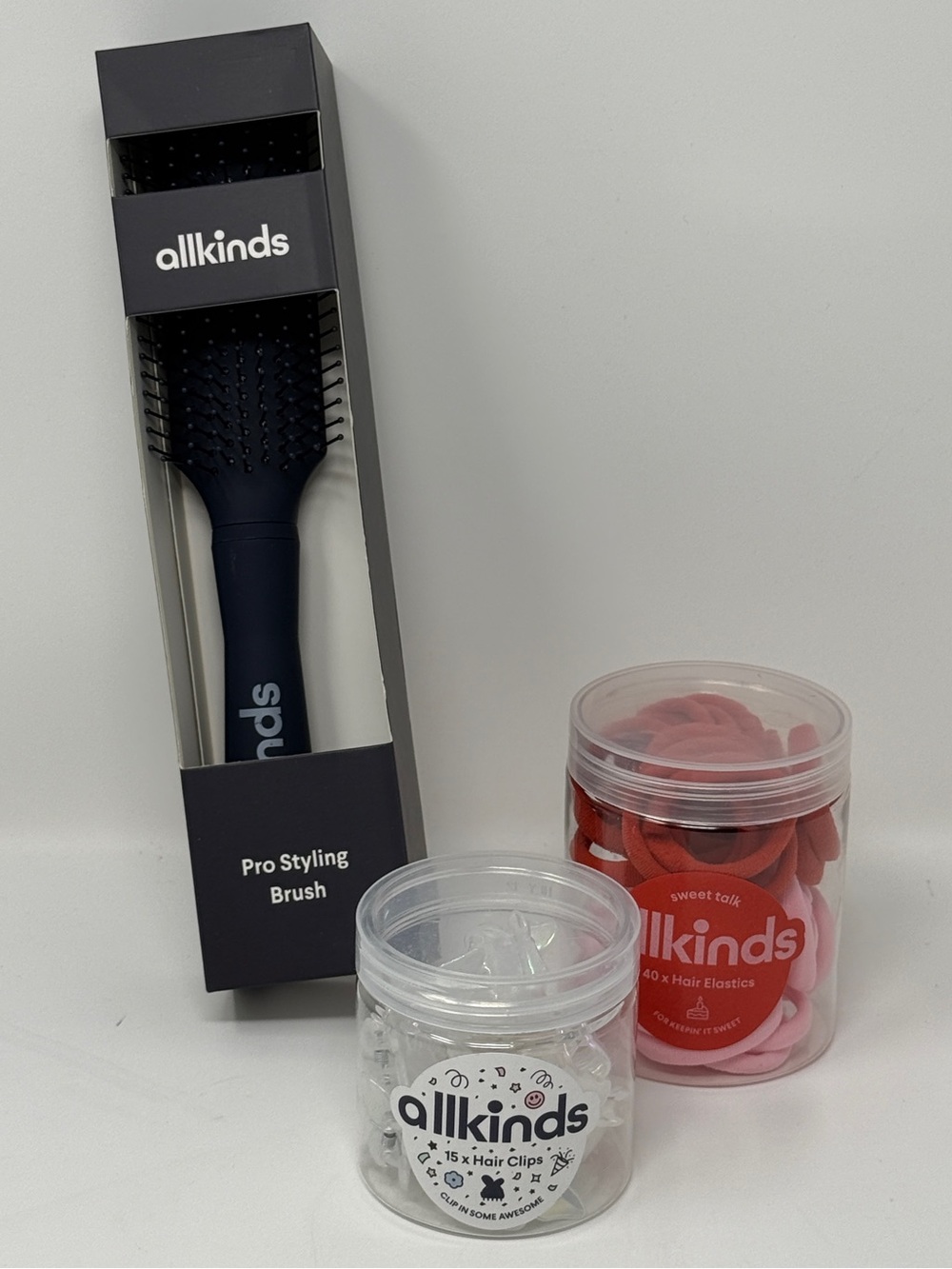 Allkinds Hair Bundle Brush Butterfly Clips Hair Ties